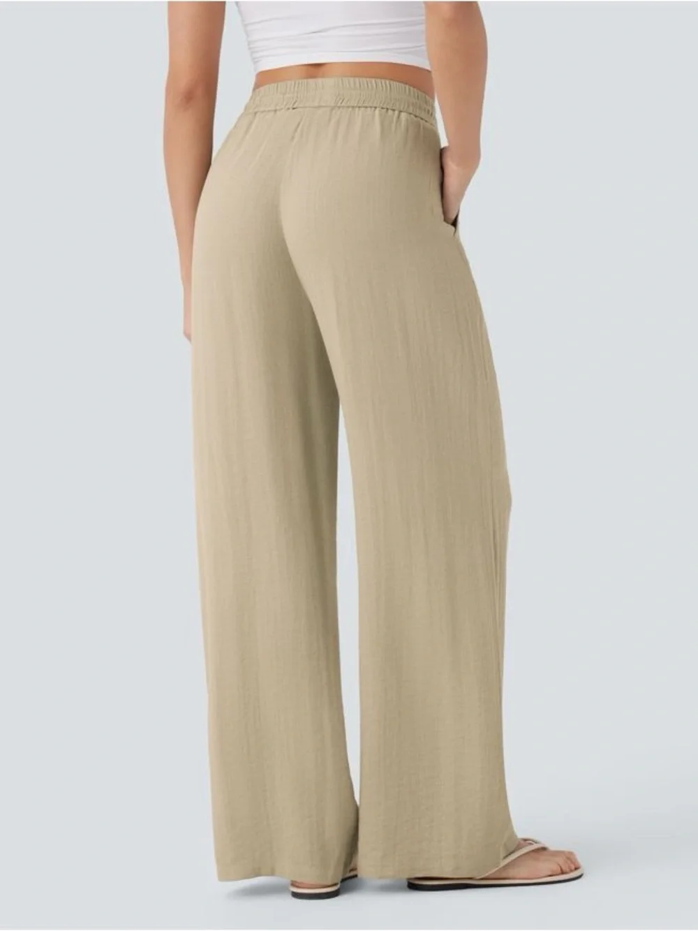 221 HALARA Sandstone Wide-Leg Drawstring Lounge Pants